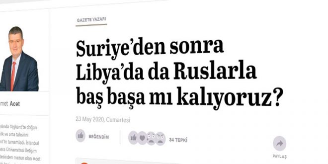 Suriye'den Sonra Libya'da da Türkiye'ye Yönelik Rusya Tehdidi