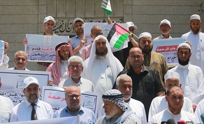 gazze deki alimler israil in rahmet kapisi mescidi ni kapatma kararini protesto etti 7ea75