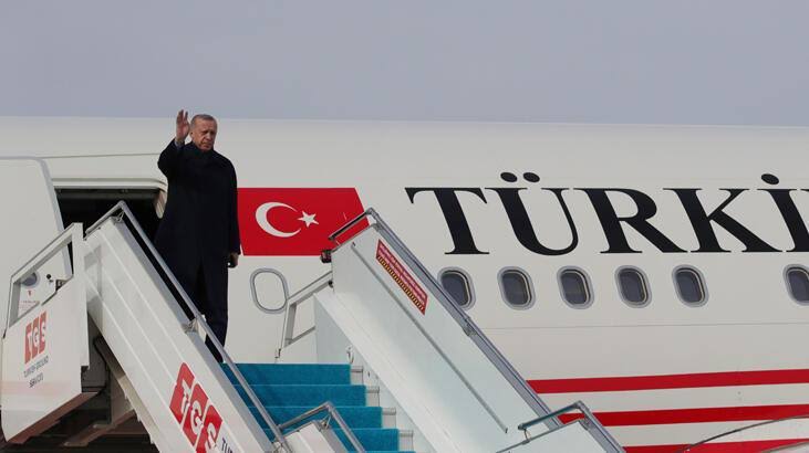 Cumhurbaşkanı Erdoğan’ın uçağı Ankara’ya indi