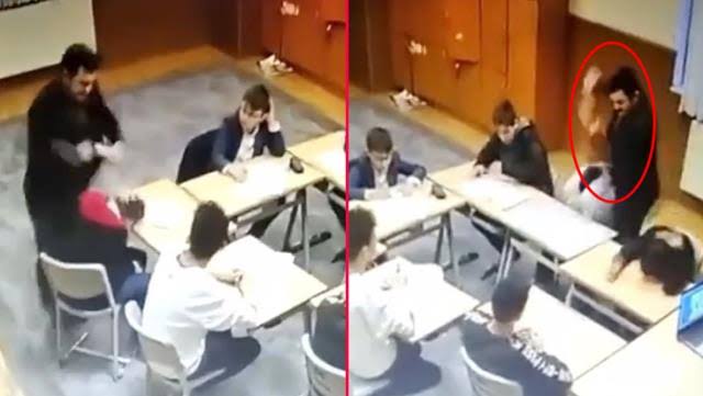 İstanbul’da öğretmen dehşeti kameralara yansıdı