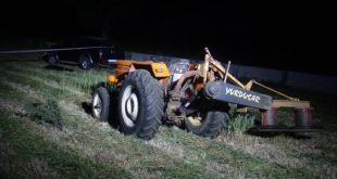 İş makinasından fırlayan taş sonu oldu