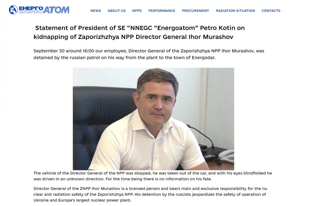 Rusya, Zaporijya Nükleer Santrali Genel Müdürünü serbest bıraktı Rusya, Zaporijya Nükleer Santrali Genel Müdürünü serbest bıraktı