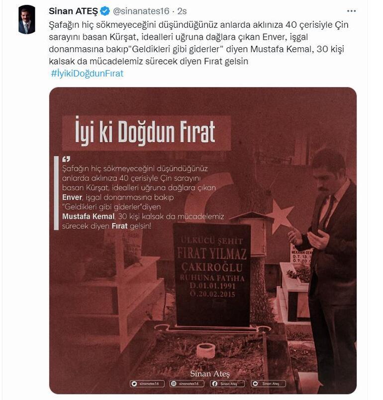 Eski Ülkü Ocakları Başkanı Sinan Ateş silahlı saldırıda yaşamını yitirdi