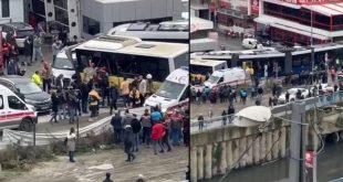 İETT otobüsü ile tramvay çarpıştı! Çok sayıda yaralılar var