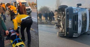 Öğrencileri taşıyan okul servisi devrildi, 11 yaralı!
