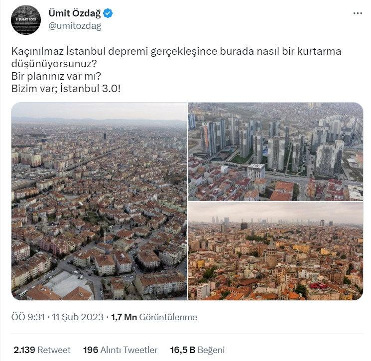 Ümit Özdağ'dan İstanbul paylaşımı! Konya ile karıştırdı Ümit Özdağ'dan İstanbul paylaşımı! Konya ile karıştırdı