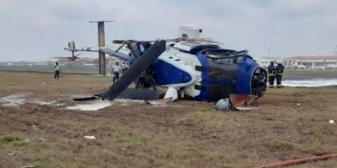 Hindistan'da eğitim uçuşu yapan helikopter iniş sırasında düştü!