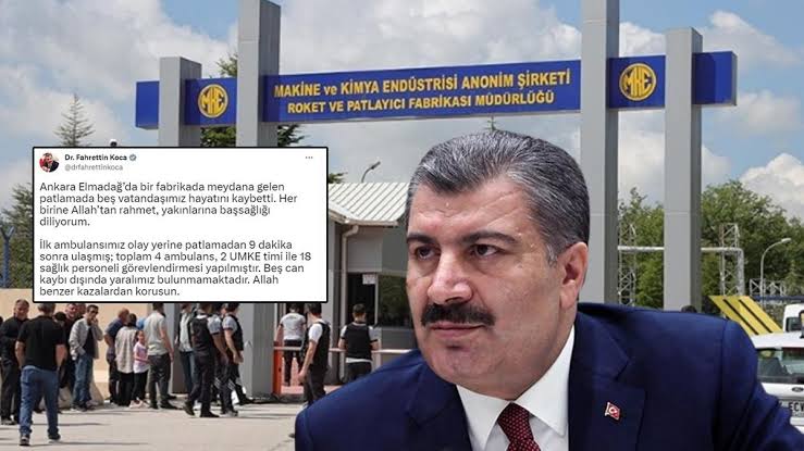 Bakan Koca’dan Elmadağ’daki patlamaya ilişkin açıklama