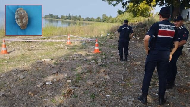 İznik Gölü’nde bulunan patlamamış el bombası emniyet güçlerini alarma geçirdi