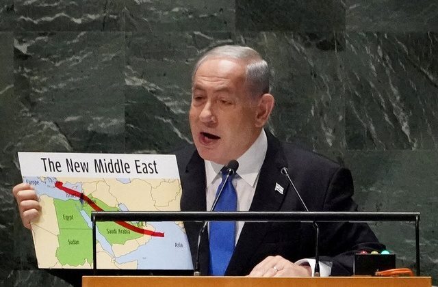 Siyonist Netanyahu’dan Filistinsiz harita