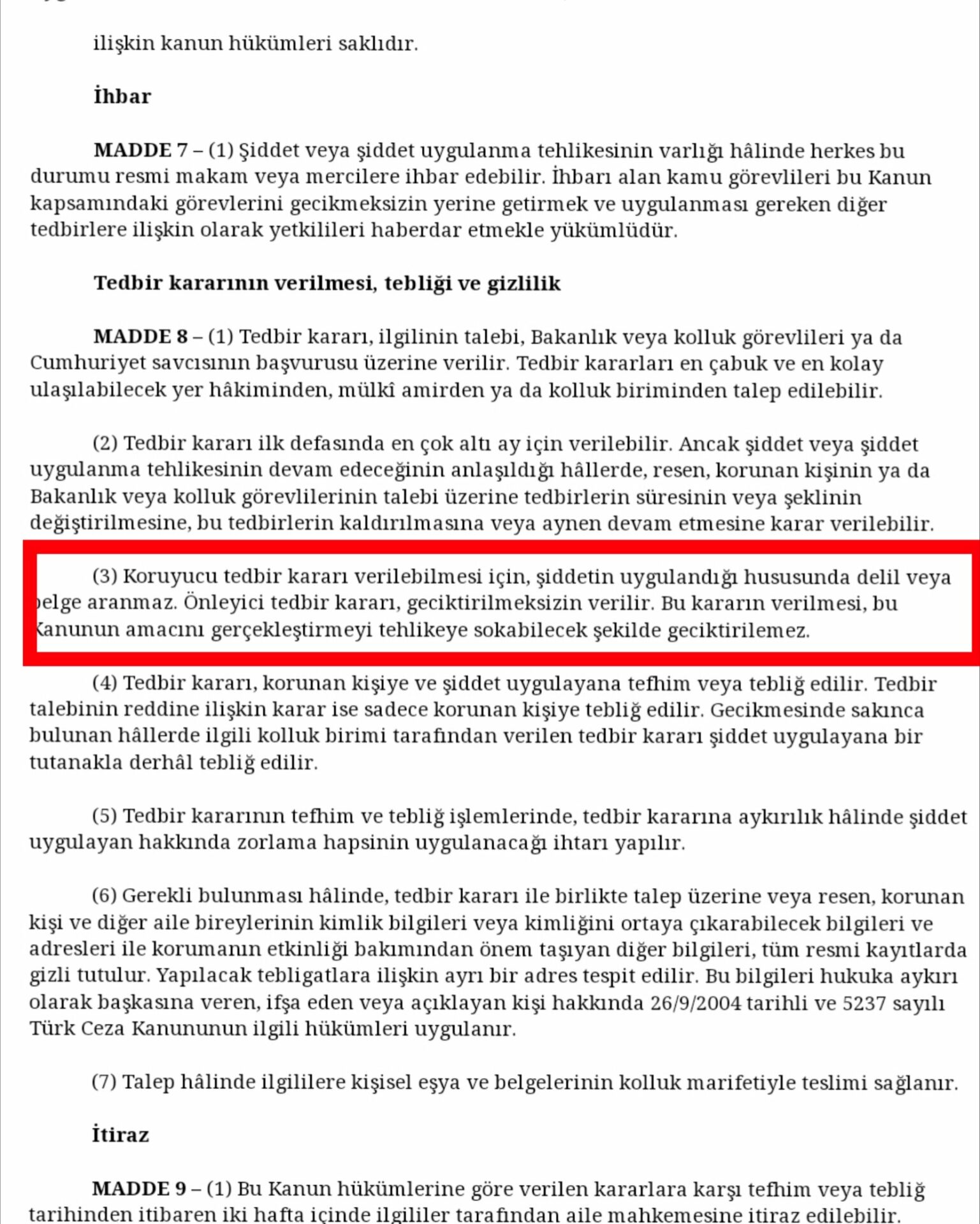 6284 yasası değişmedi; esas olan kadınlar, belge değil!