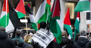 eine pro palaestina demonstration symbolbild ein berliner gymnasium hat seine geplante abiturfeier wegen angekuendigter politischer protestaktionen abgesagt