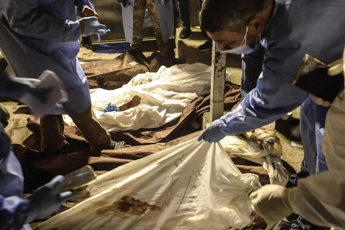 The bodies of people recently tortured to death by the Assad regime found in Damascus The bodies of people recently tortured to death by the Assad regime found in Damascus