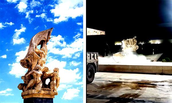 Baas’ın ihvan zaferi heykeli ‘Yanlışlıkla’ yerle bir oldu