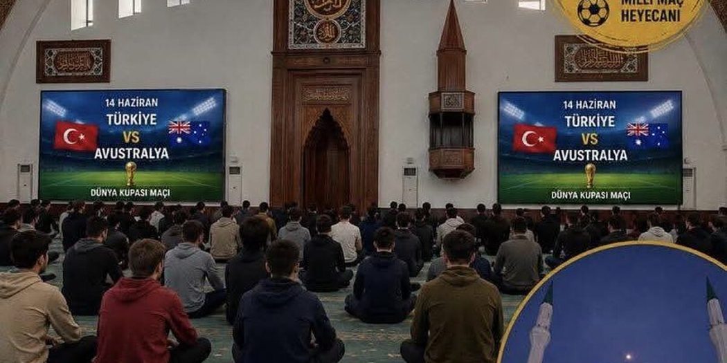 “Gençleri alıştıralım” derken.. Camide milli maç yayını tartışması!