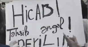 Aliyev yönetimi başörtüsüne savaş açtı: Öğrenciler “Hicap!” sloganlarıyla karşı çıktı!