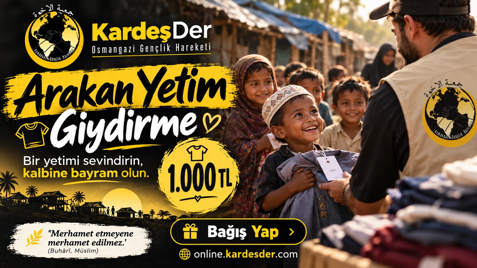 Kardeşder — Arakanlı Yetimlere Giyecek Bağışı